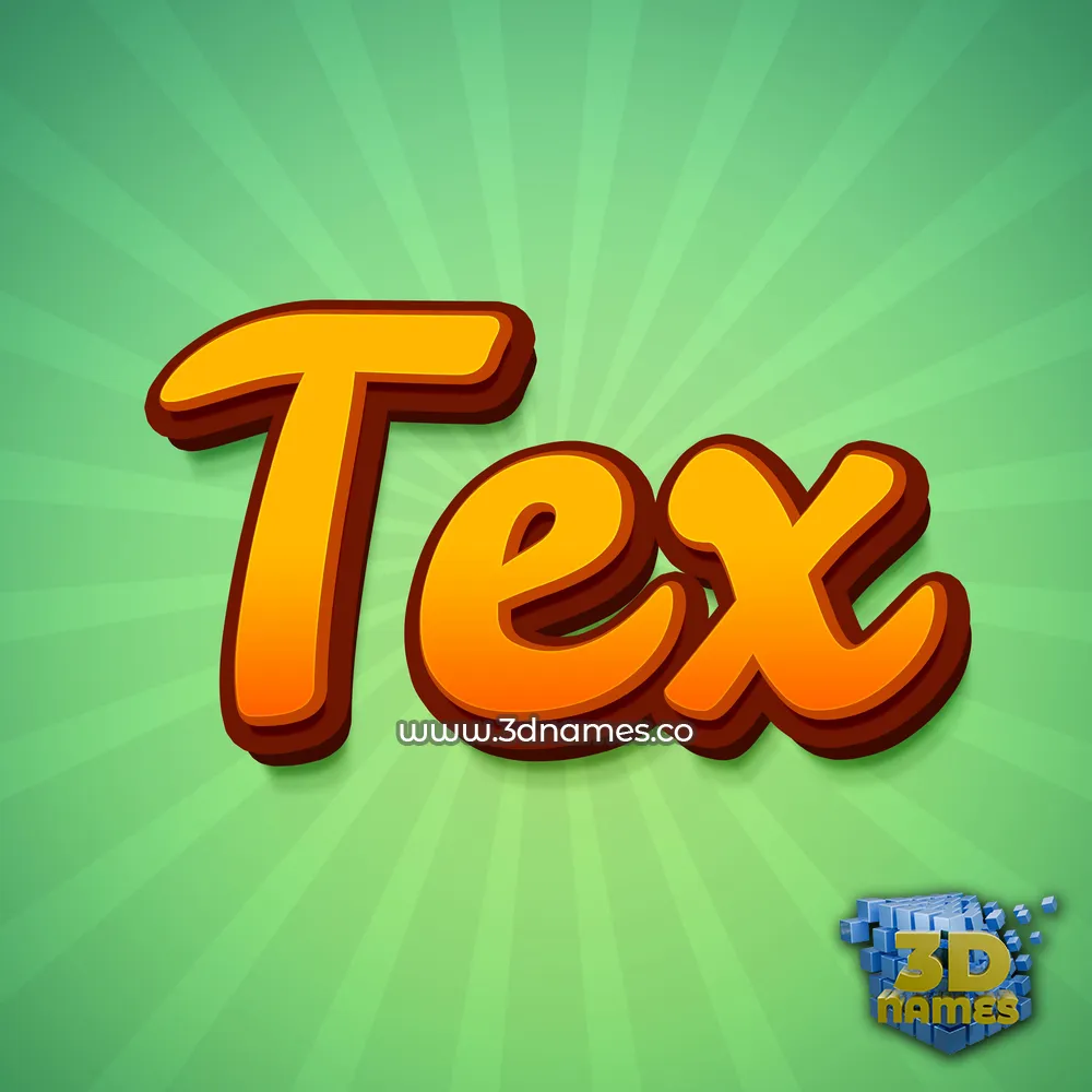 tex in Green Rays style - 3D name wallpaper