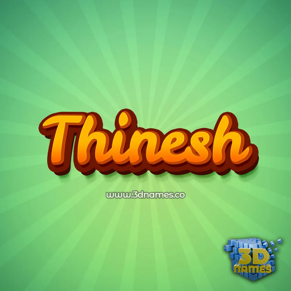 thinesh in Green Rays style - 3D name wallpaper