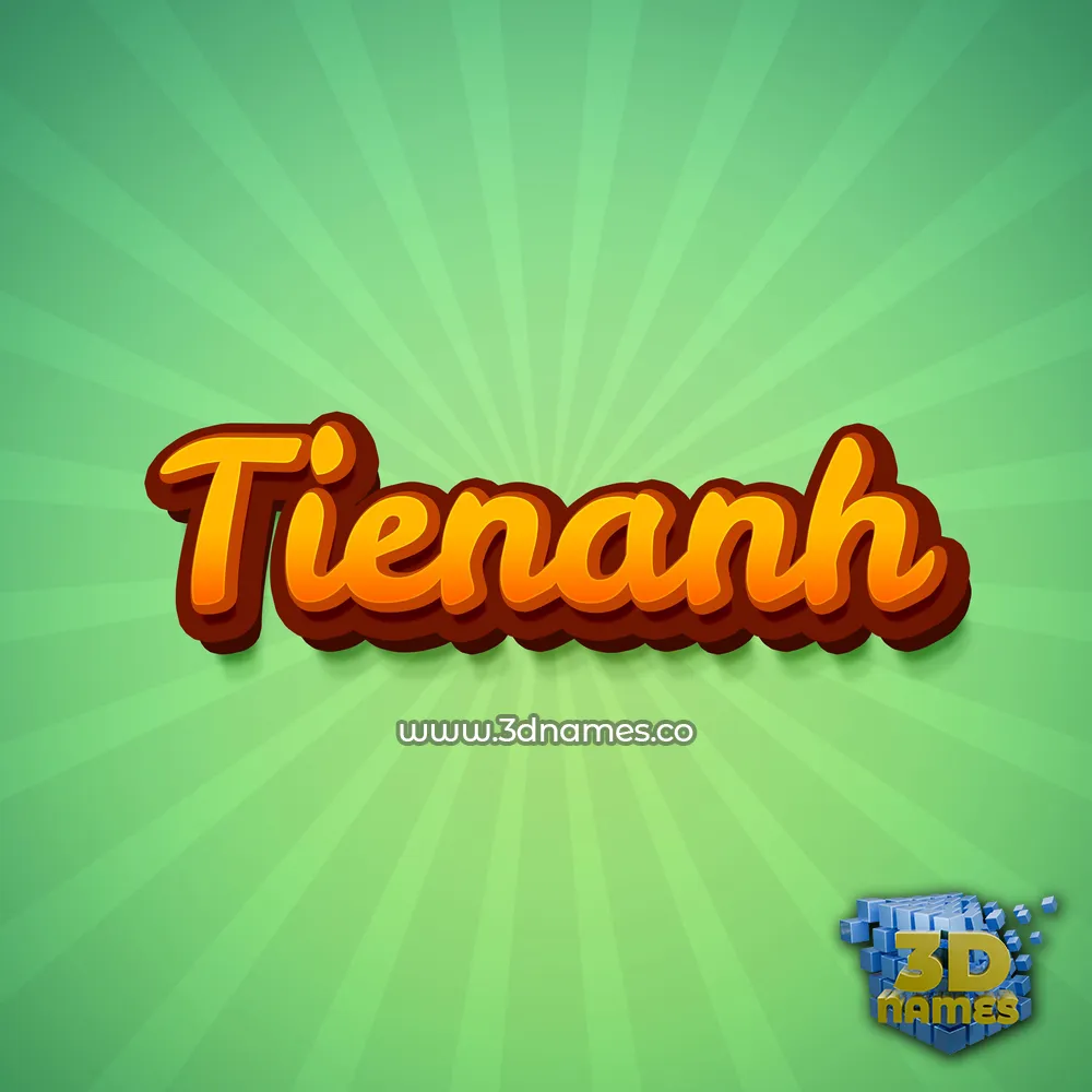 tienanh in Green Rays style - 3D name wallpaper