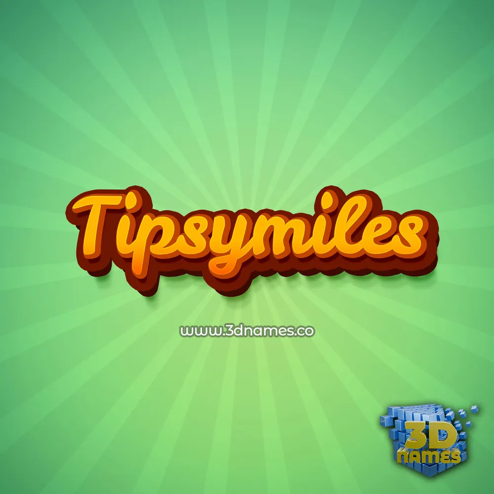 tipsymiles in Green Rays style - 3D name wallpaper