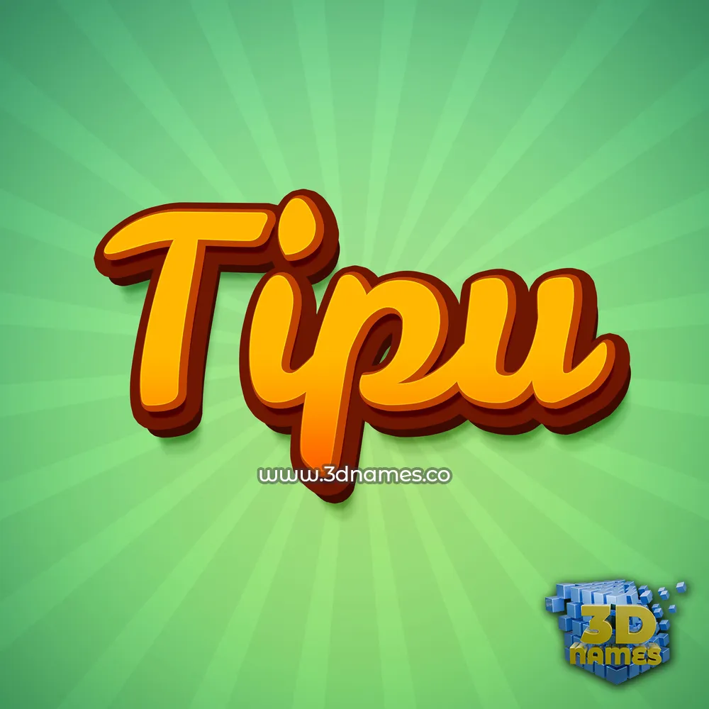 tipu in Green Rays style - 3D name wallpaper