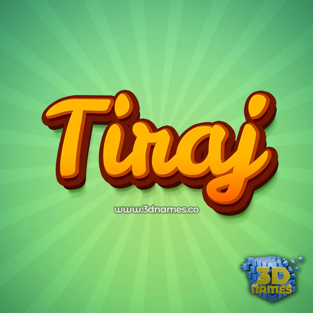tiraj in Green Rays style - 3D name wallpaper