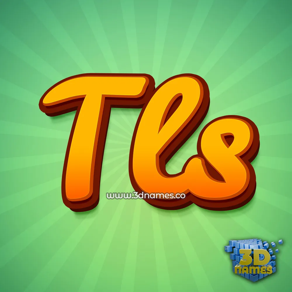 tls in Green Rays style - 3D name wallpaper