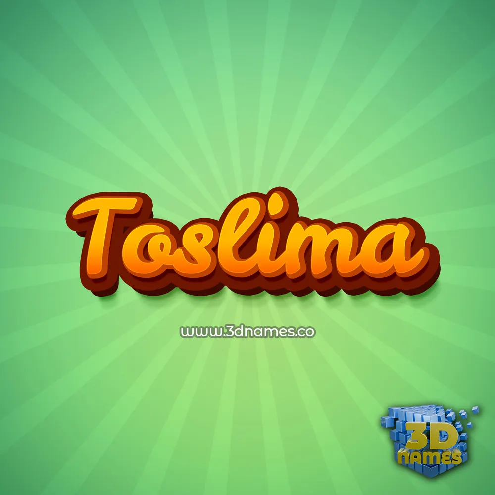 toslima in Green Rays style - 3D name wallpaper toslima in Green Rays style - 3D name wallpaper