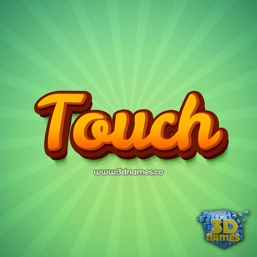 touch in Green Rays style - 3D name wallpaper