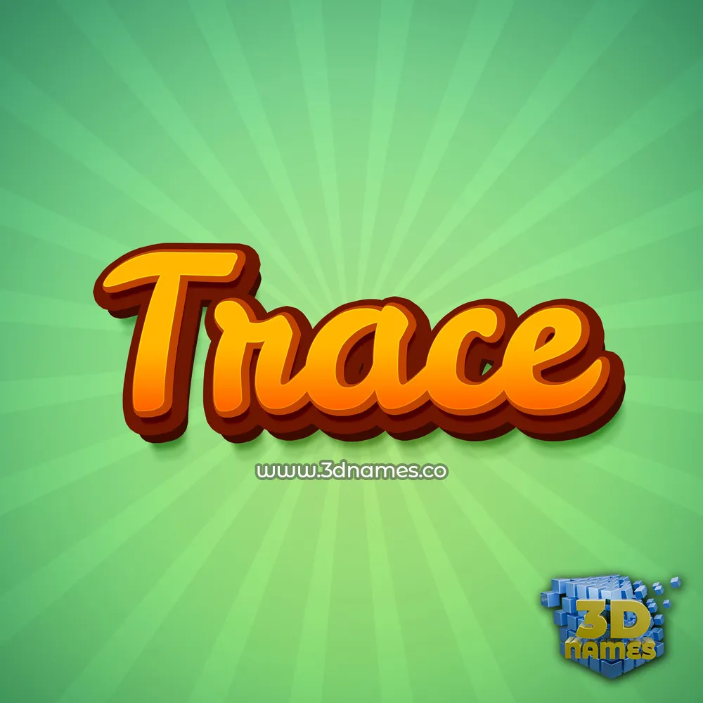 trace in Green Rays style - 3D name wallpaper