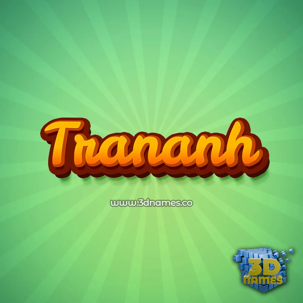 trananh in Green Rays style - 3D name wallpaper