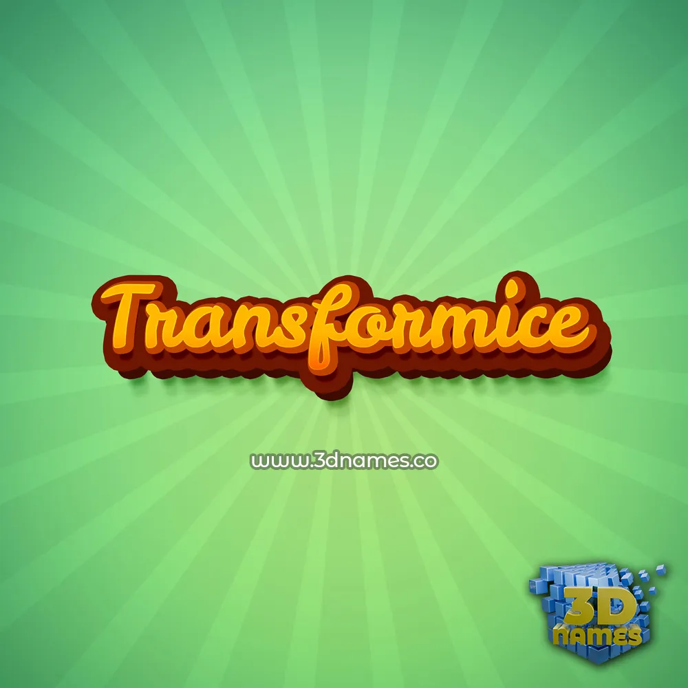 transformice in Green Rays style - 3D name wallpaper
