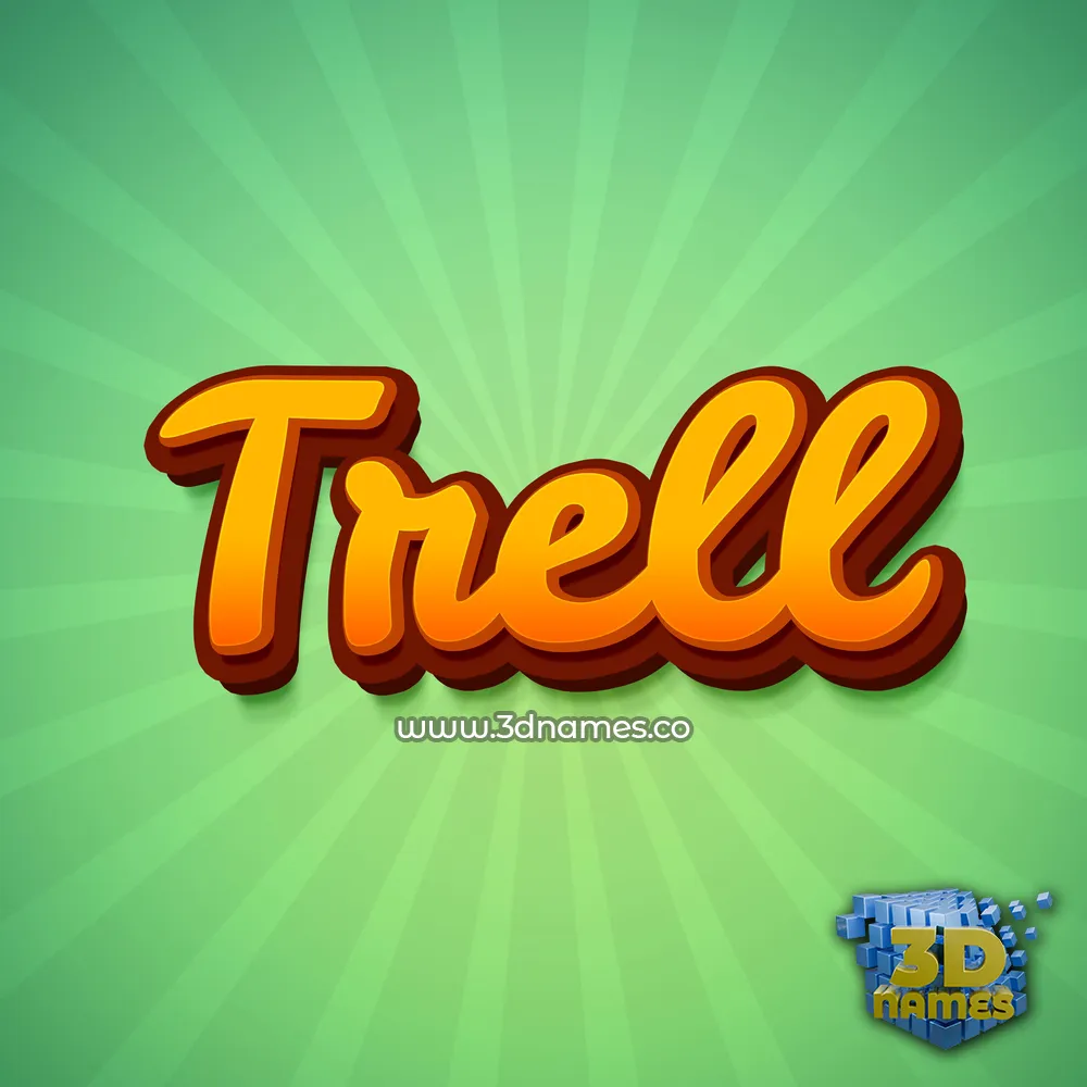 trell in Green Rays style - 3D name wallpaper trell in Green Rays style - 3D name wallpaper