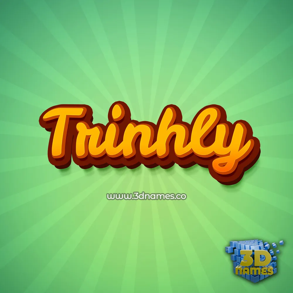 trinhly in Green Rays style - 3D name wallpaper