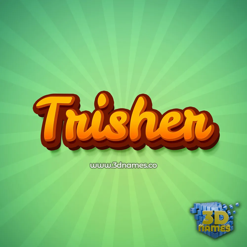 trisher in Green Rays style - 3D name wallpaper