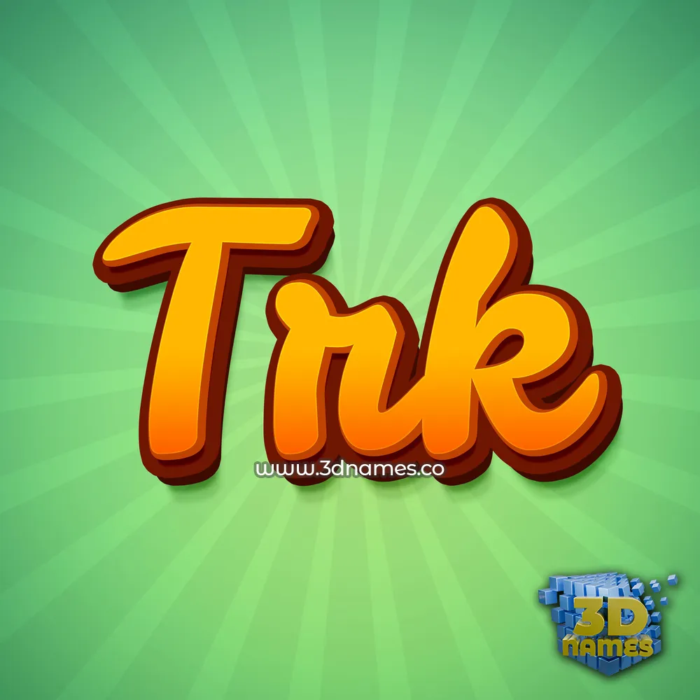trk in Green Rays style - 3D name wallpaper