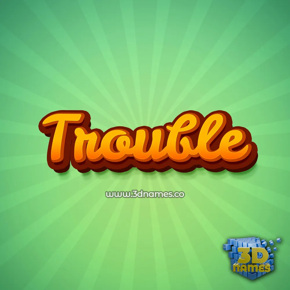 trouble in Green Rays style - 3D name wallpaper trouble in Green Rays style - 3D name wallpaper