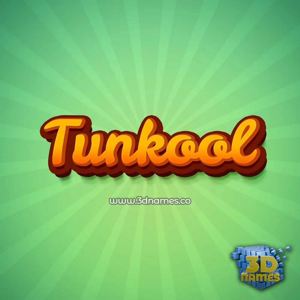 tunkool in Green Rays style - 3D name wallpaper tunkool in Green Rays style - 3D name wallpaper