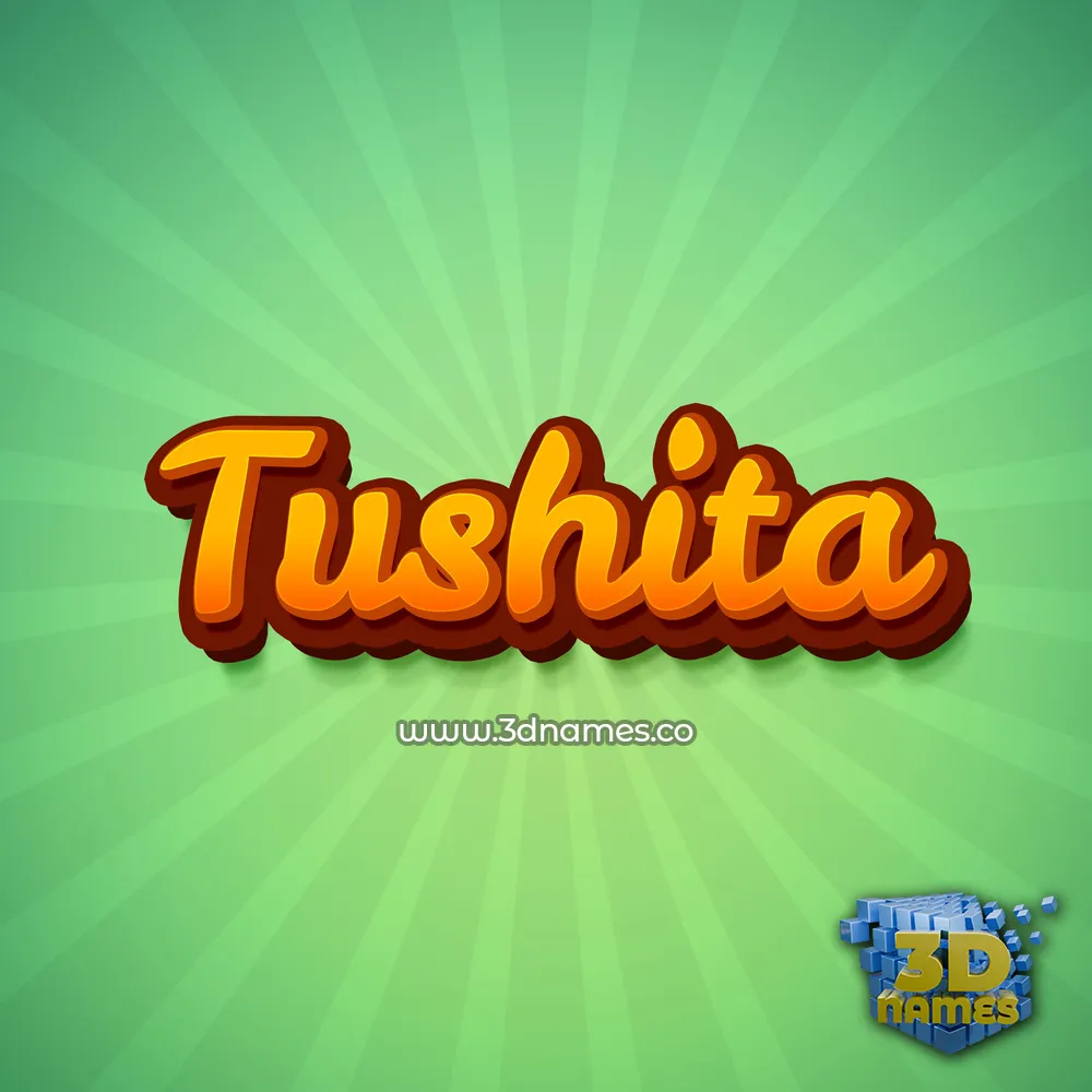 tushita in Green Rays style - 3D name wallpaper