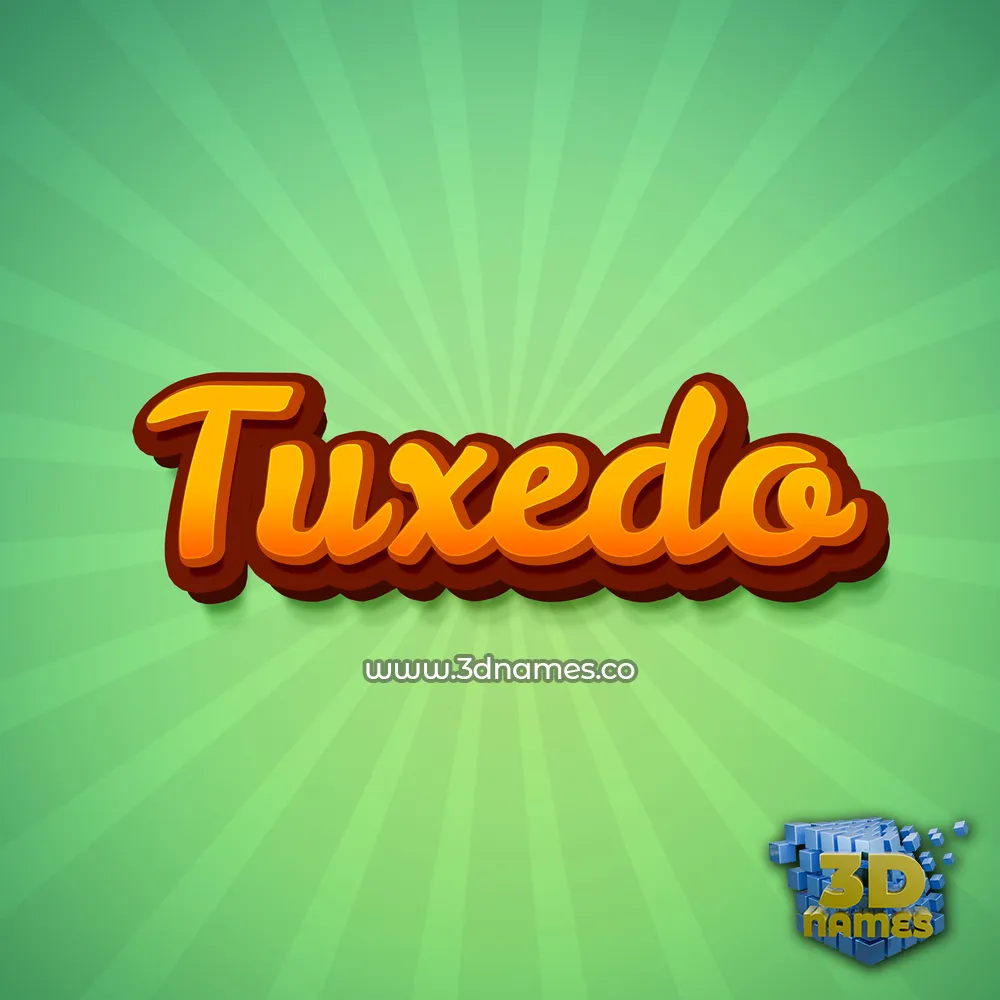 tuxedo in Green Rays style - 3D name wallpaper