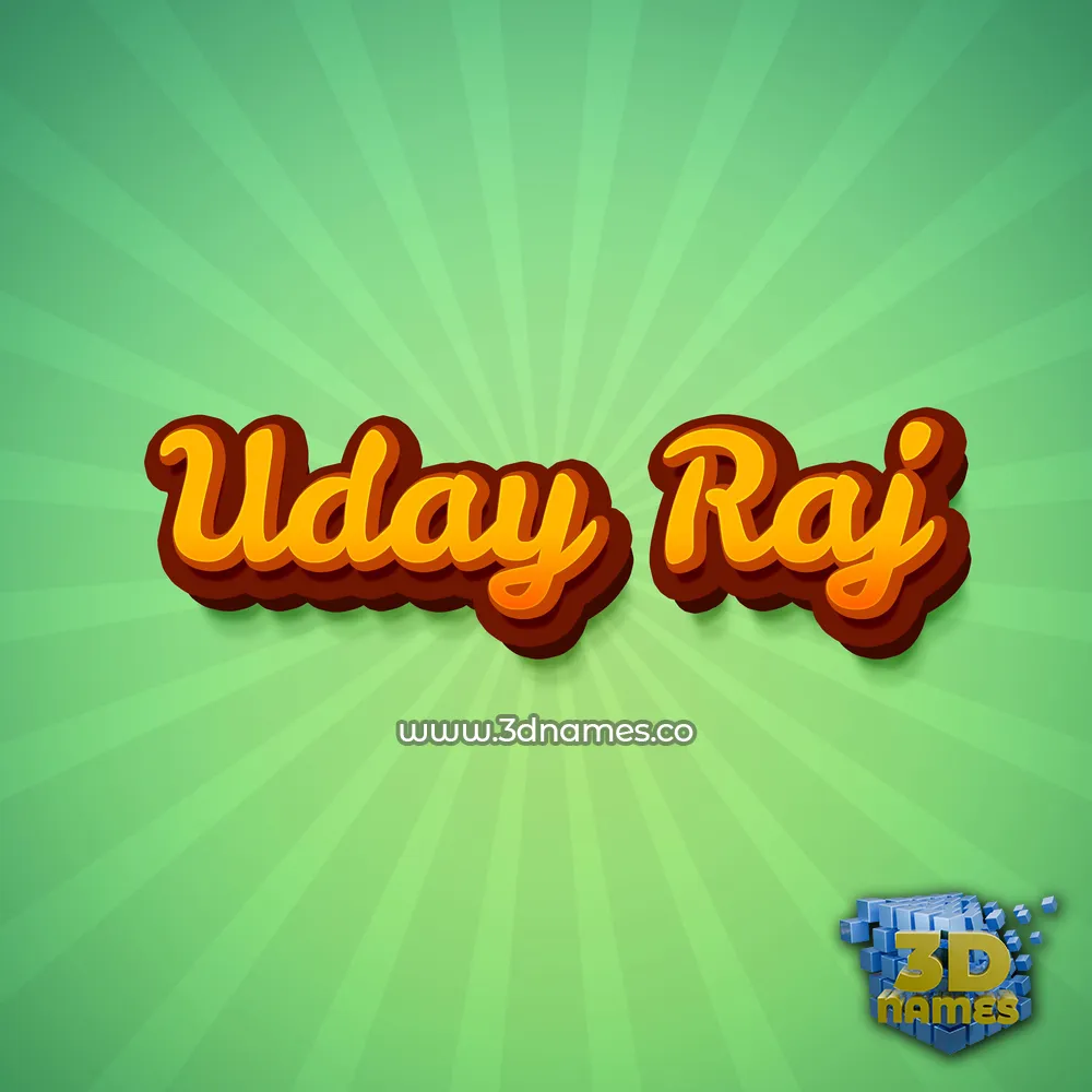 uday raj in Green Rays style - 3D name wallpaper