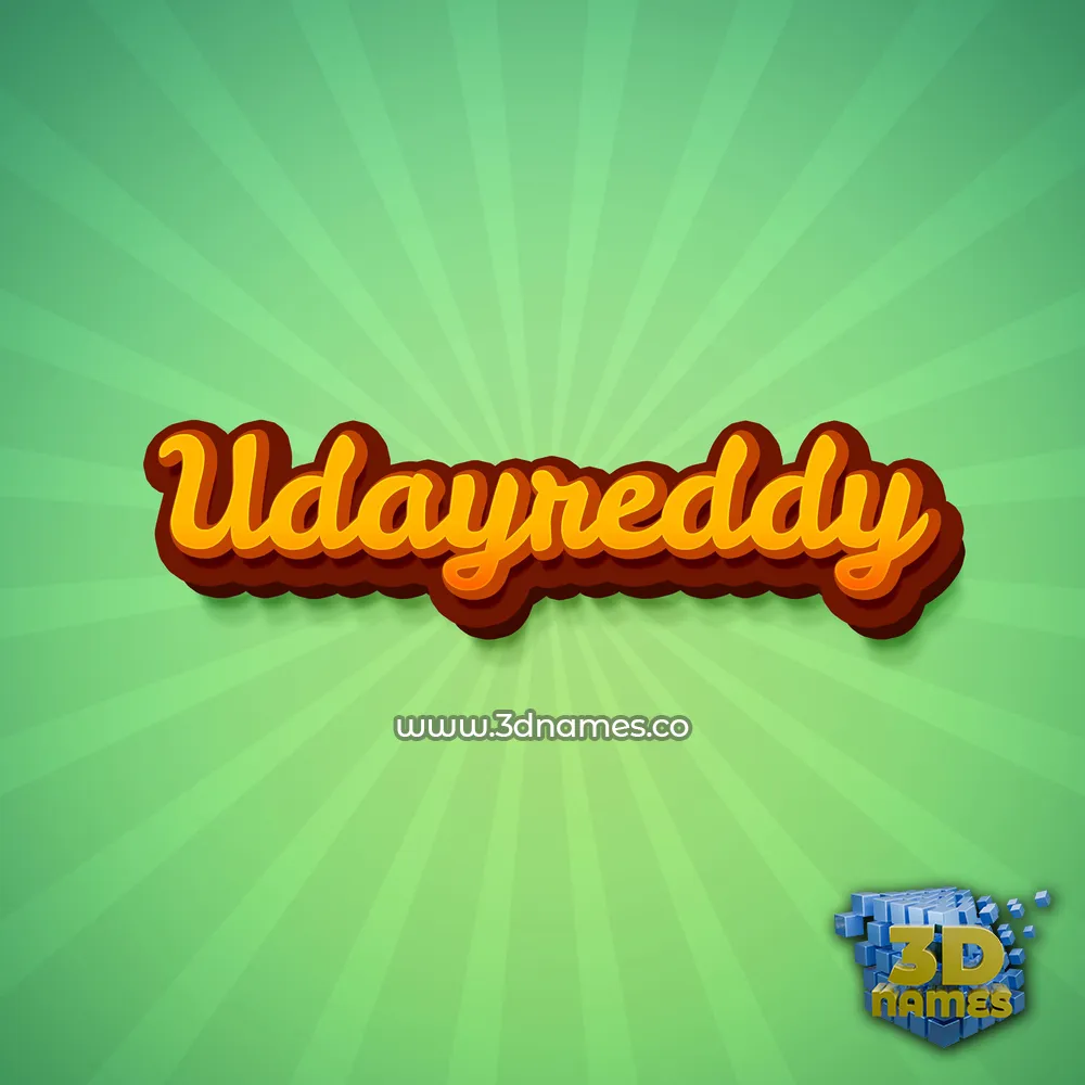 udayreddy in Green Rays style - 3D name wallpaper