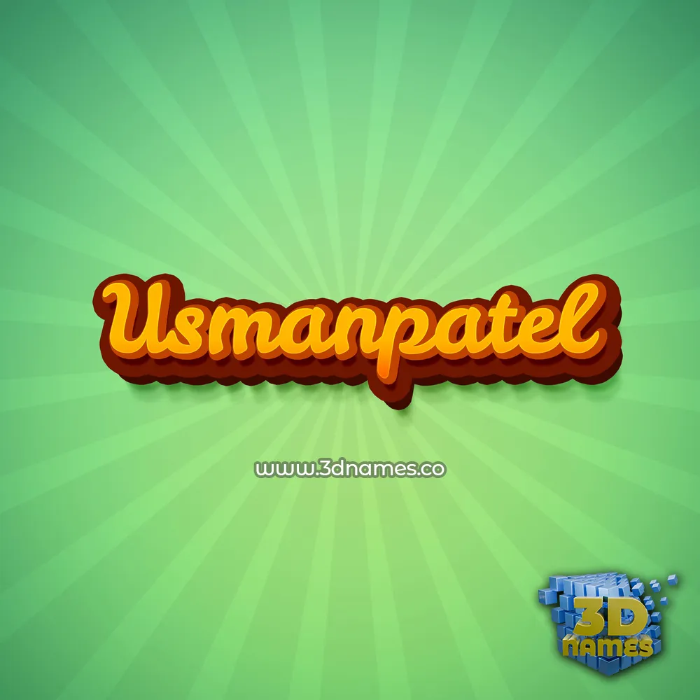 usmanpatel in Green Rays style - 3D name wallpaper