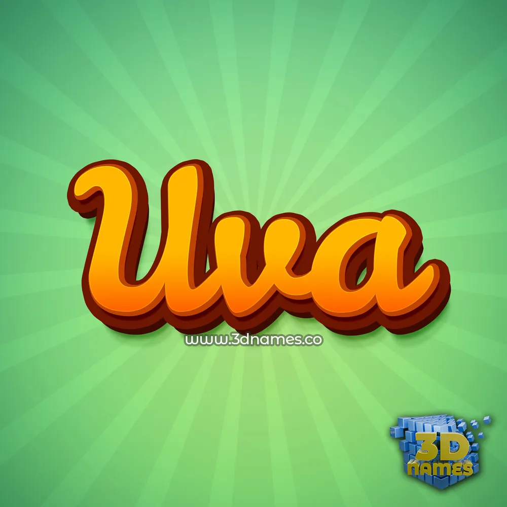 uva in Green Rays style - 3D name wallpaper