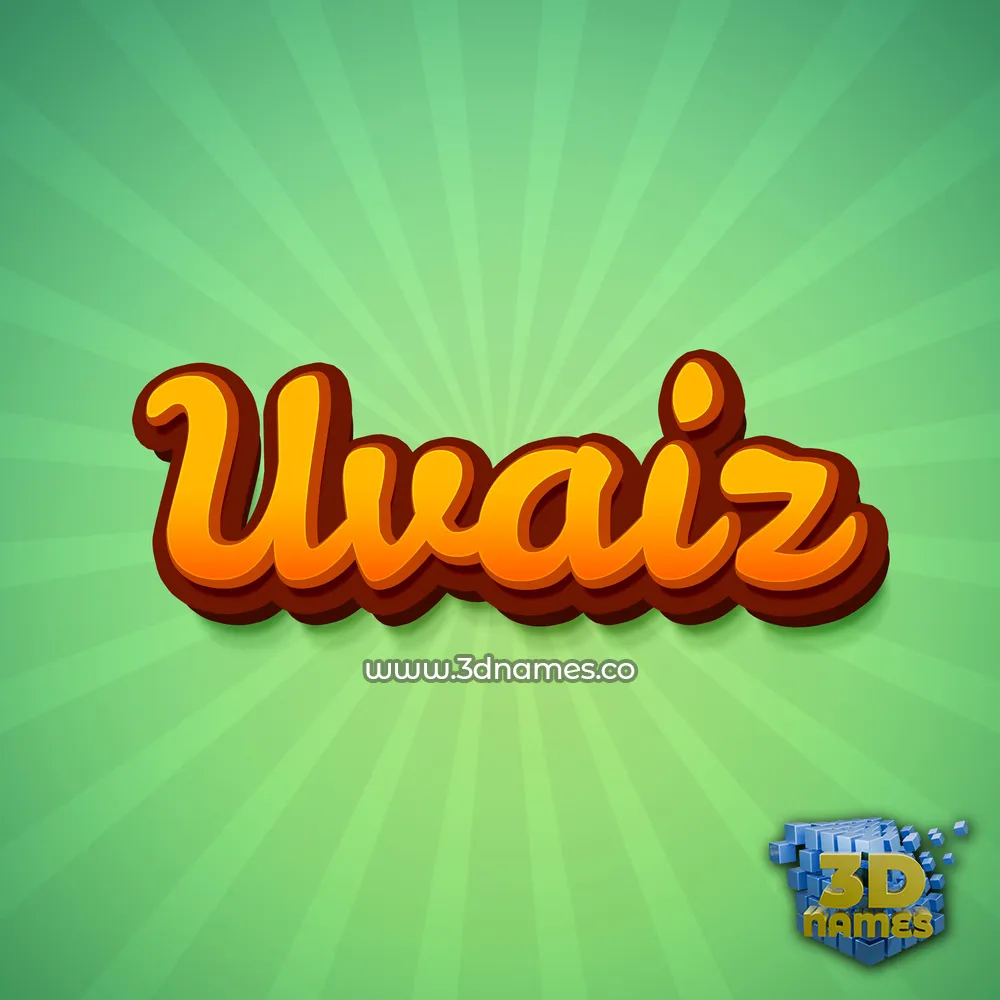 uvaiz in Green Rays style - 3D name wallpaper