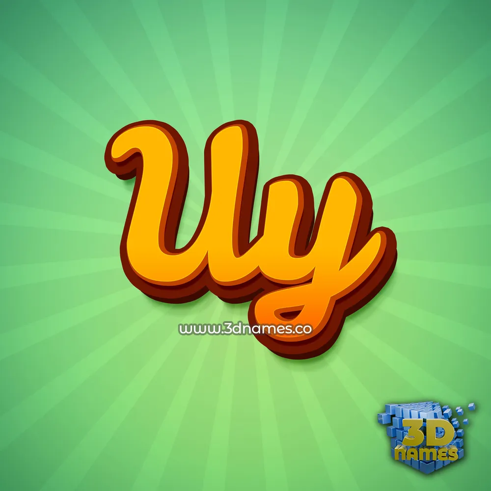 uy in Green Rays style - 3D name wallpaper