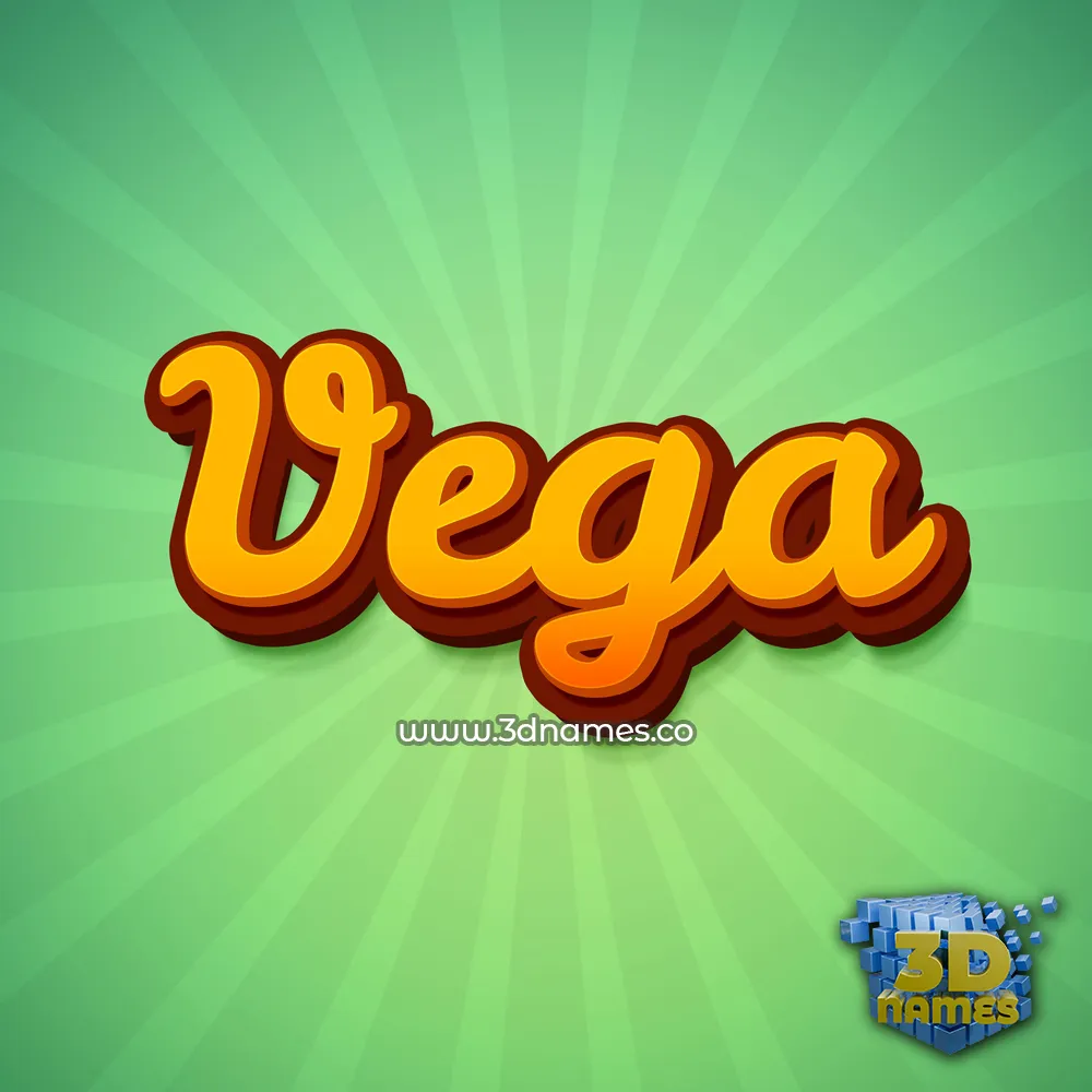 vega in Green Rays style - 3D name wallpaper