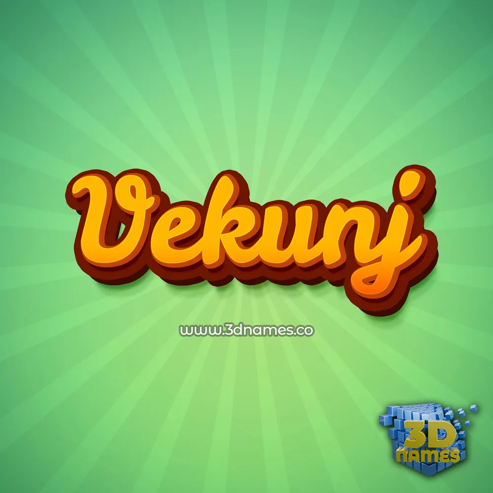 vekunj in Green Rays style - 3D name wallpaper