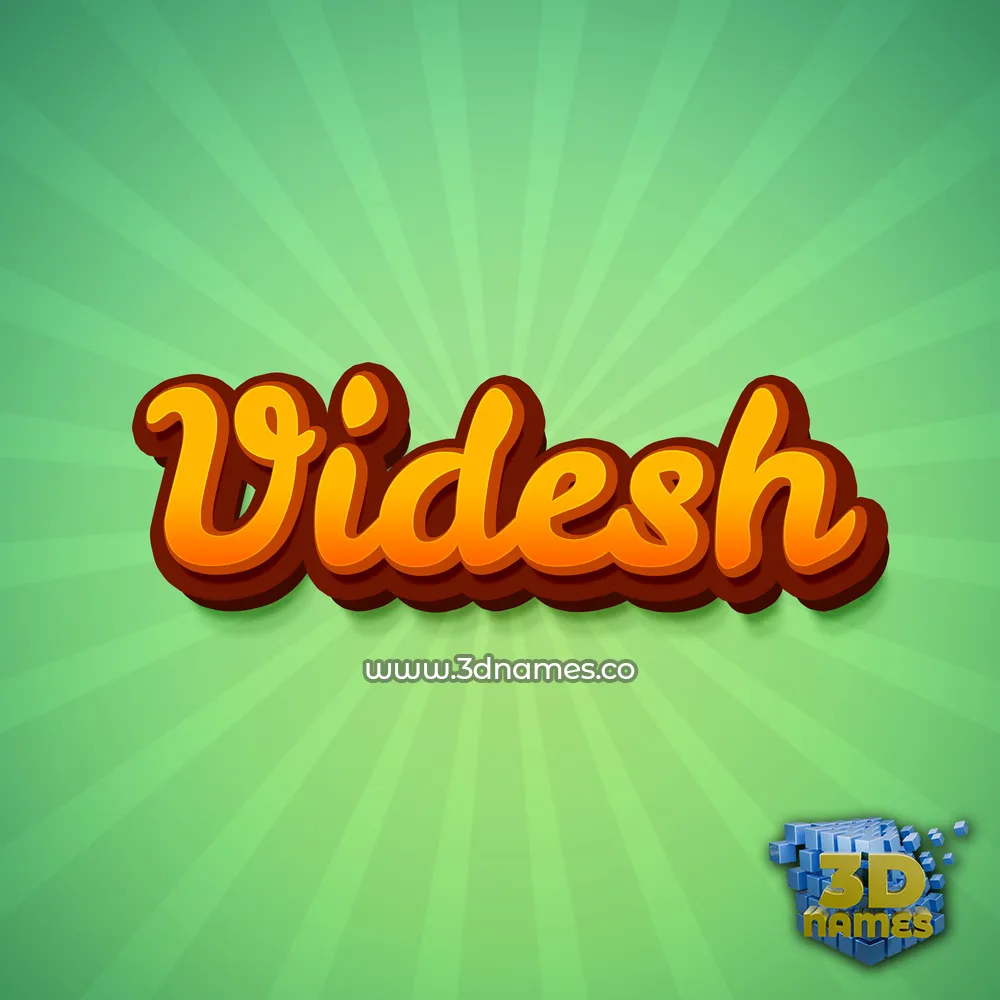 videsh in Green Rays style - 3D name wallpaper