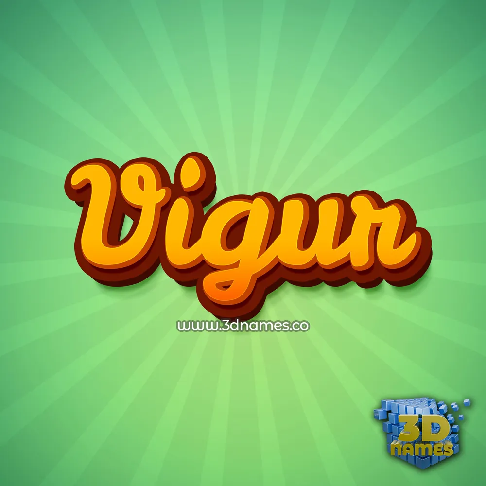 vigur in Green Rays style - 3D name wallpaper