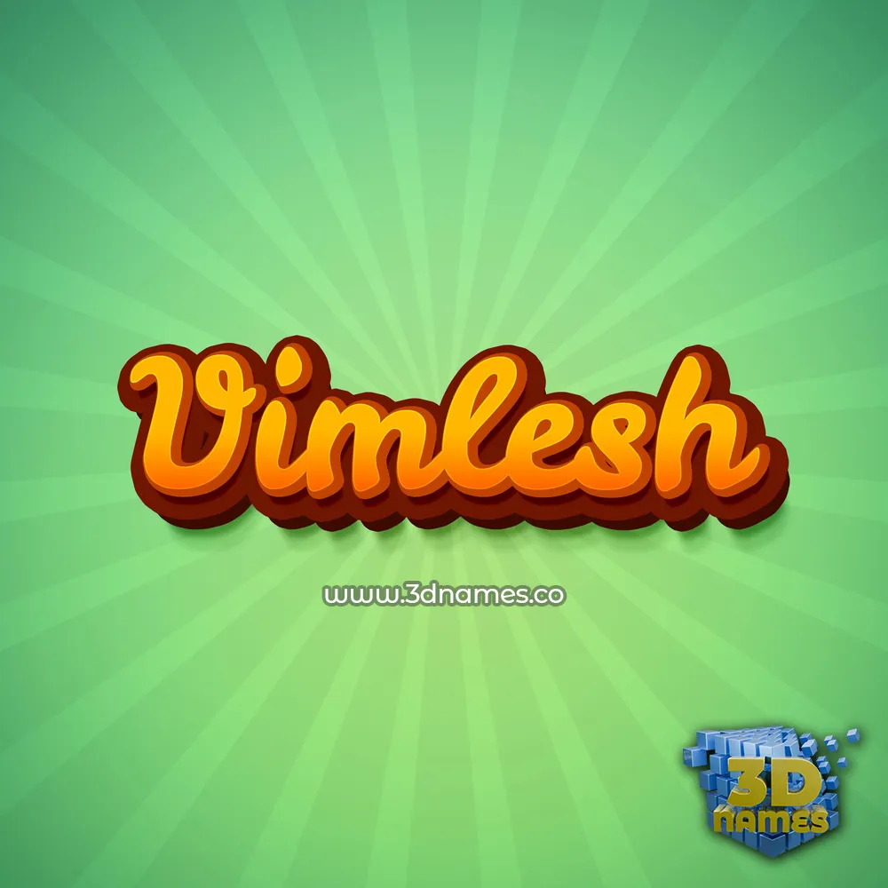 vimlesh in Green Rays style - 3D name wallpaper