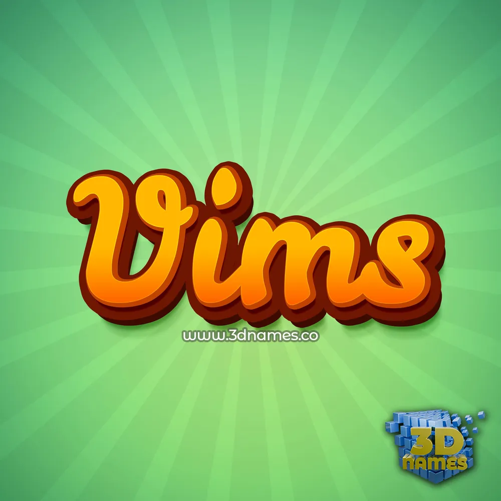 vims in Green Rays style - 3D name wallpaper vims in Green Rays style - 3D name wallpaper