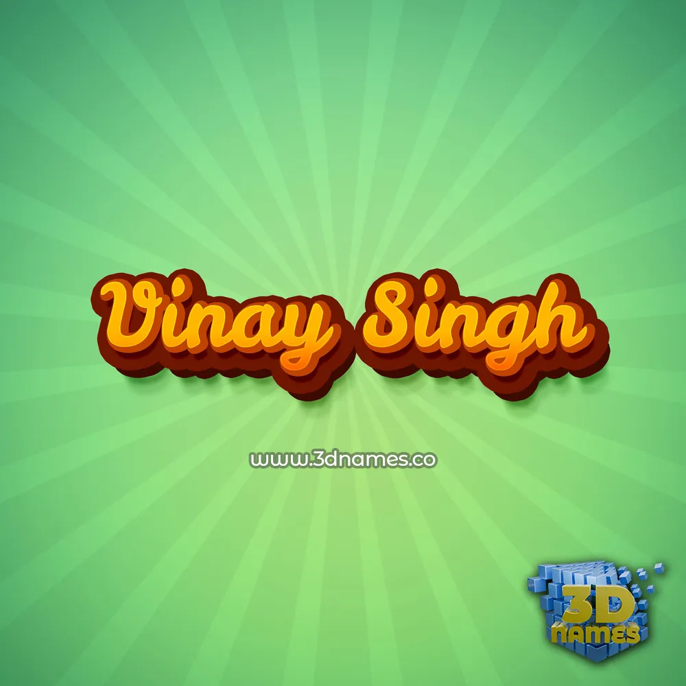 vinay singh in Green Rays style - 3D name wallpaper