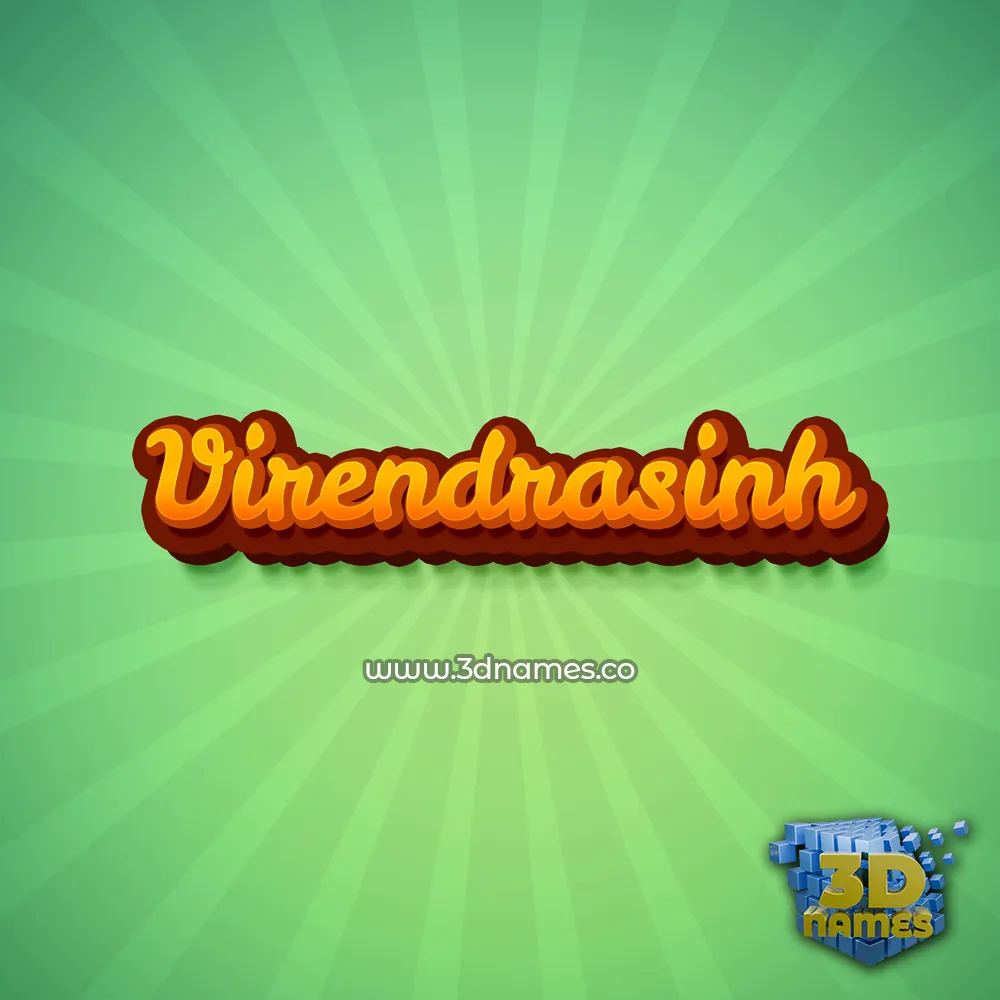 virendrasinh in Green Rays style - 3D name wallpaper