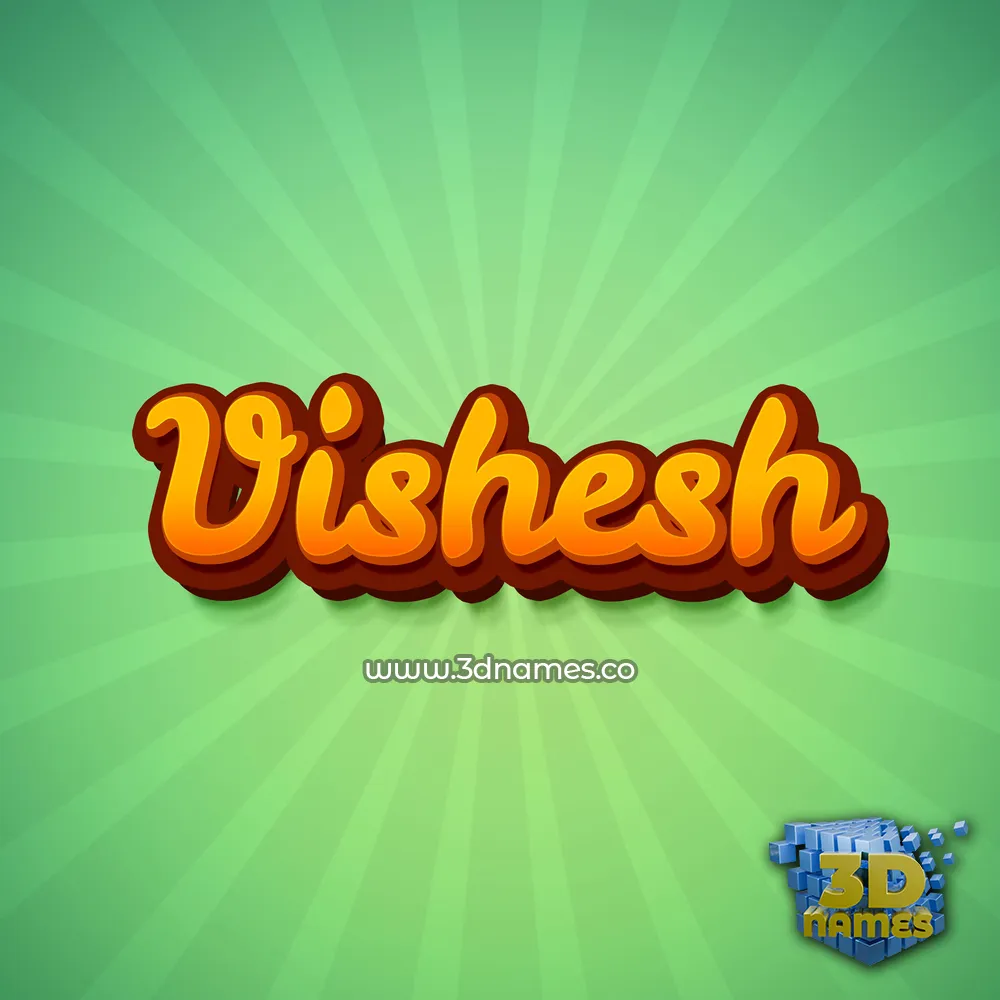vishesh in Green Rays style - 3D name wallpaper