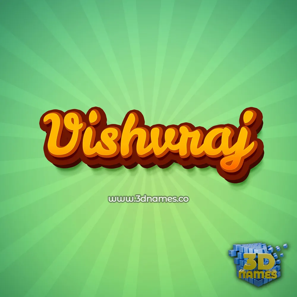 vishvraj in Green Rays style - 3D name wallpaper