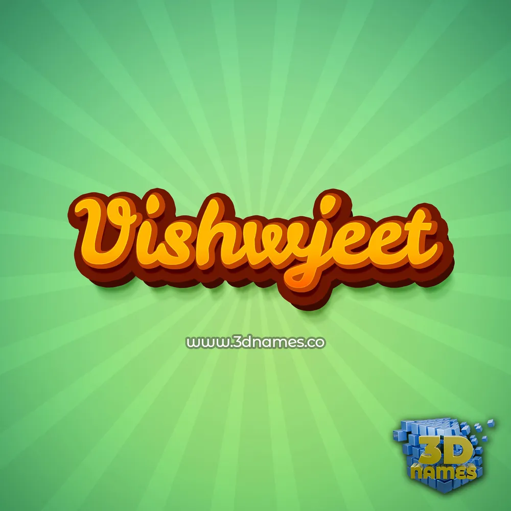 vishwjeet in Green Rays style - 3D name wallpaper