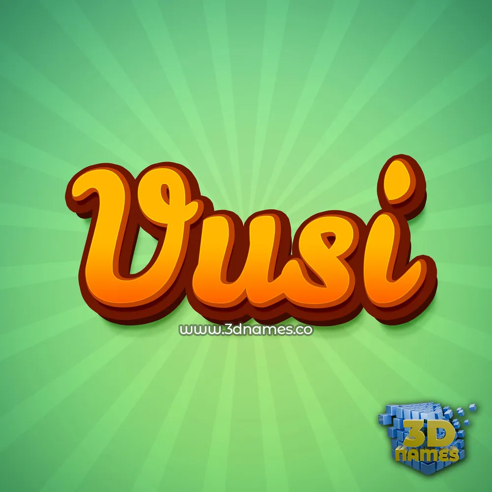 vusi in Green Rays style - 3D name wallpaper