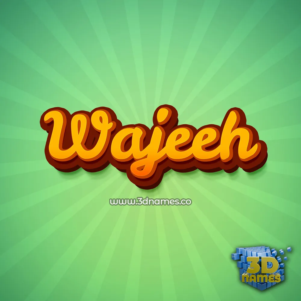 wajeeh in Green Rays style - 3D name wallpaper wajeeh in Green Rays style - 3D name wallpaper
