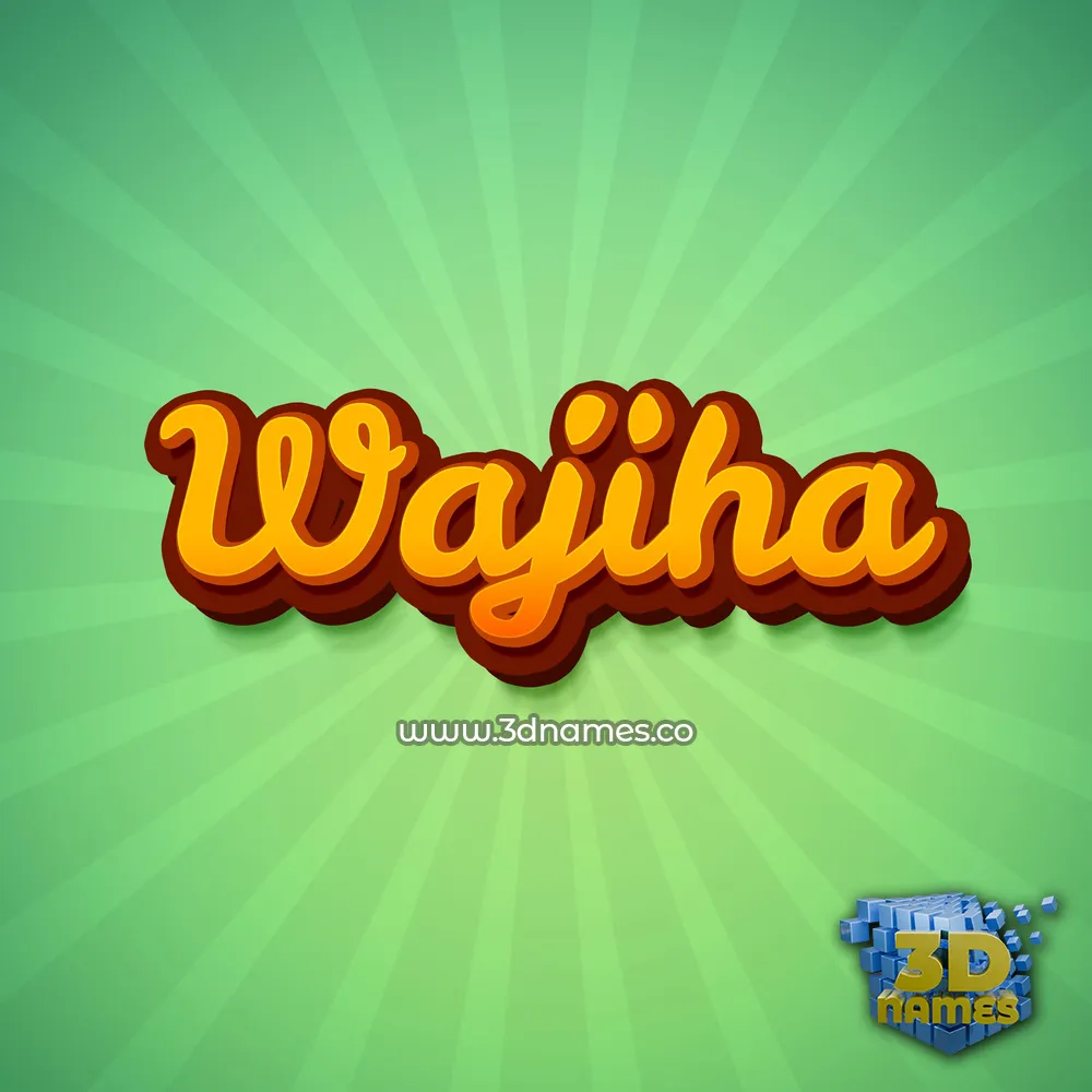 wajiha in Green Rays style - 3D name wallpaper wajiha in Green Rays style - 3D name wallpaper