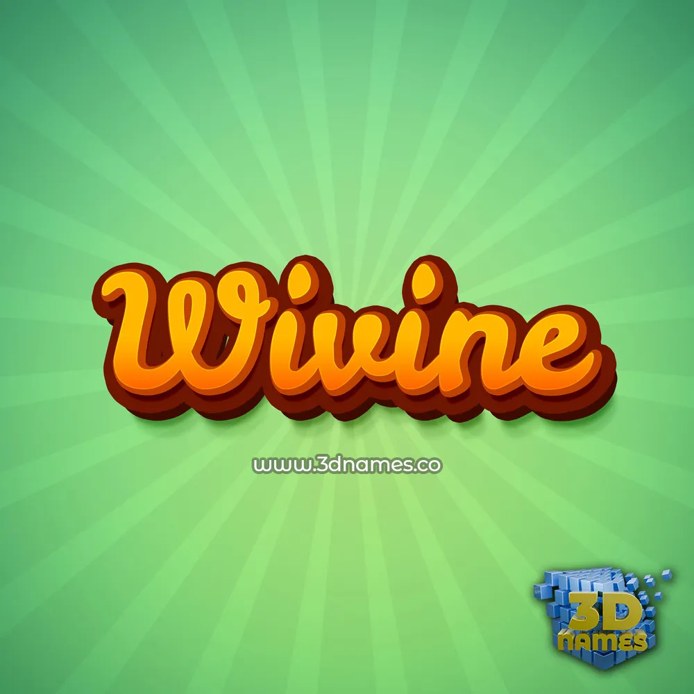 wivine in Green Rays style - 3D name wallpaper