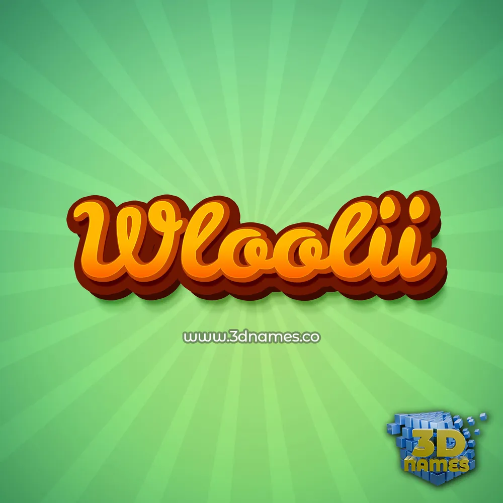 wloolii in Green Rays style - 3D name wallpaper