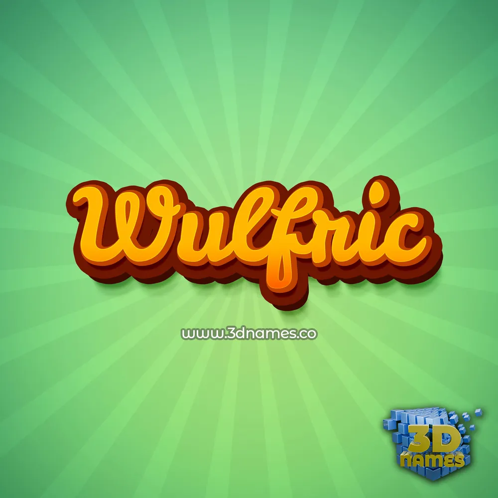 wulfric in Green Rays style - 3D name wallpaper