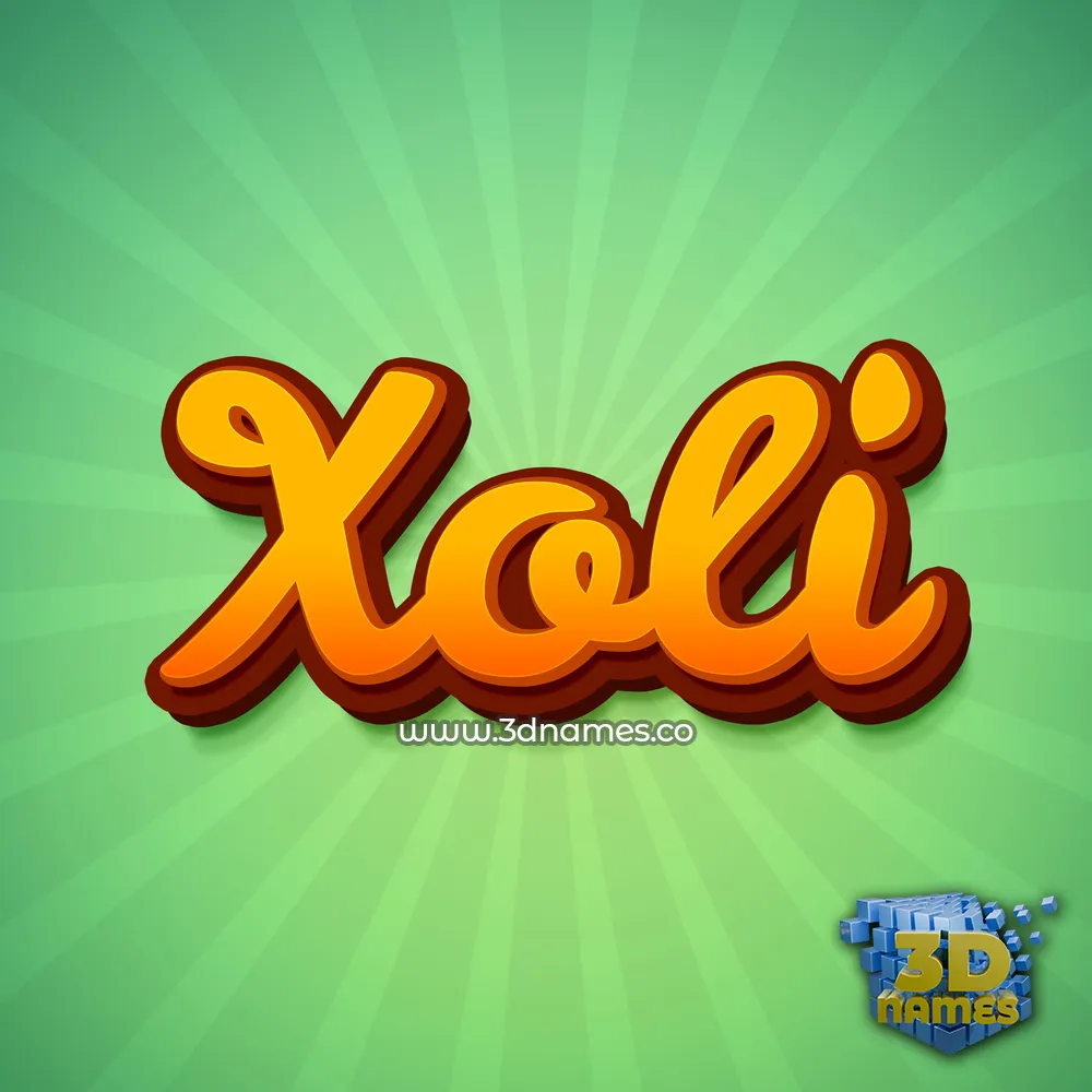 xoli in Green Rays style - 3D name wallpaper