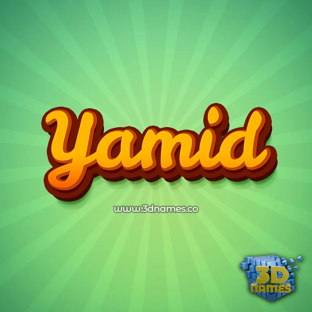 yamid in Green Rays style - 3D name wallpaper