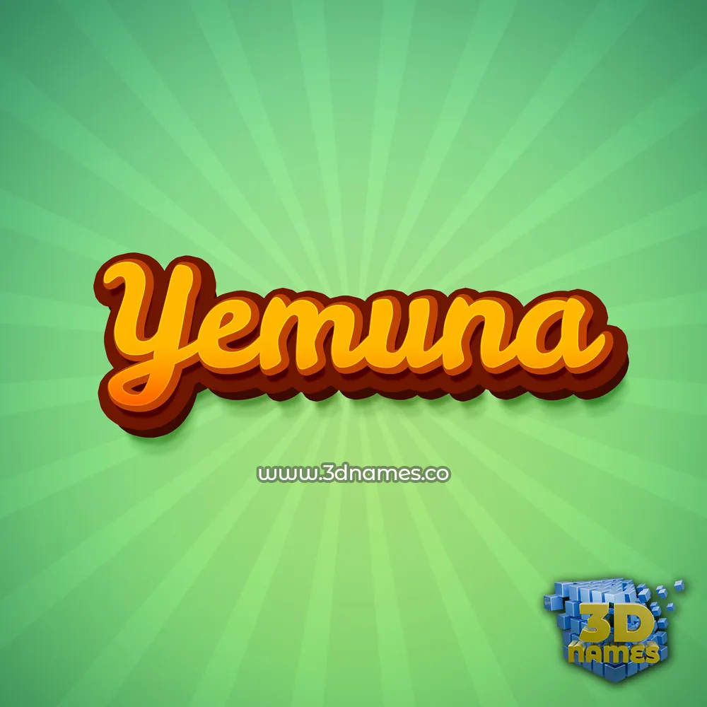 yemuna in Green Rays style - 3D name wallpaper