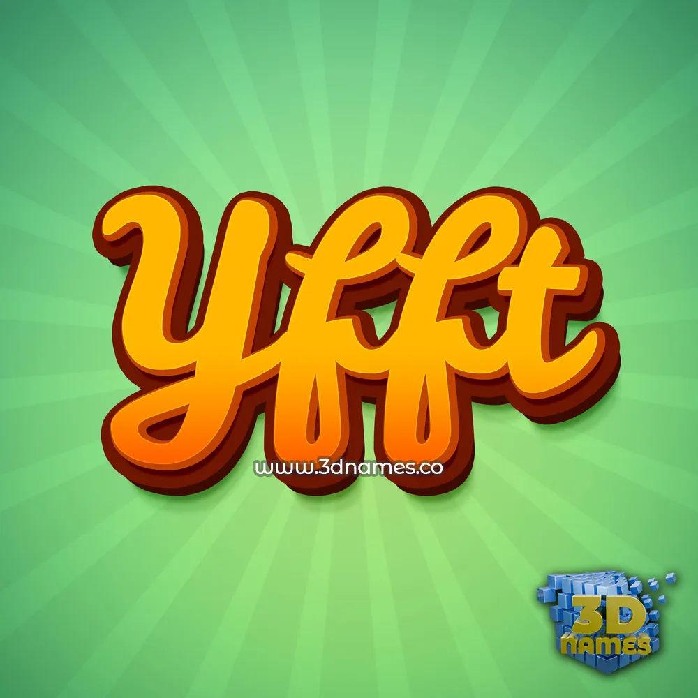 yfft in Green Rays style - 3D name wallpaper