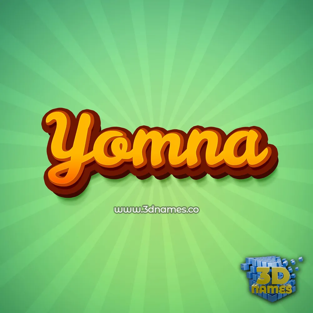 yomna in Green Rays style - 3D name wallpaper