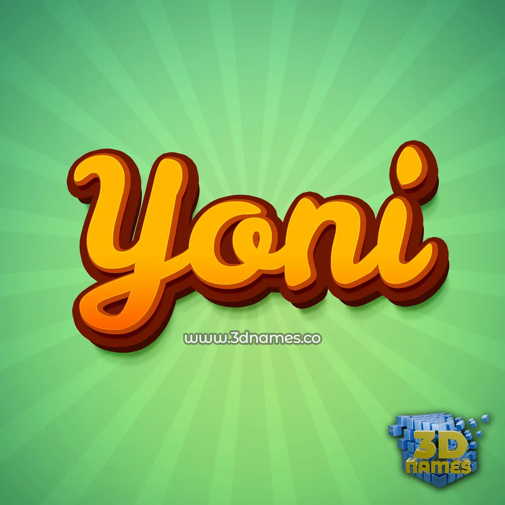 yoni in Green Rays style - 3D name wallpaper