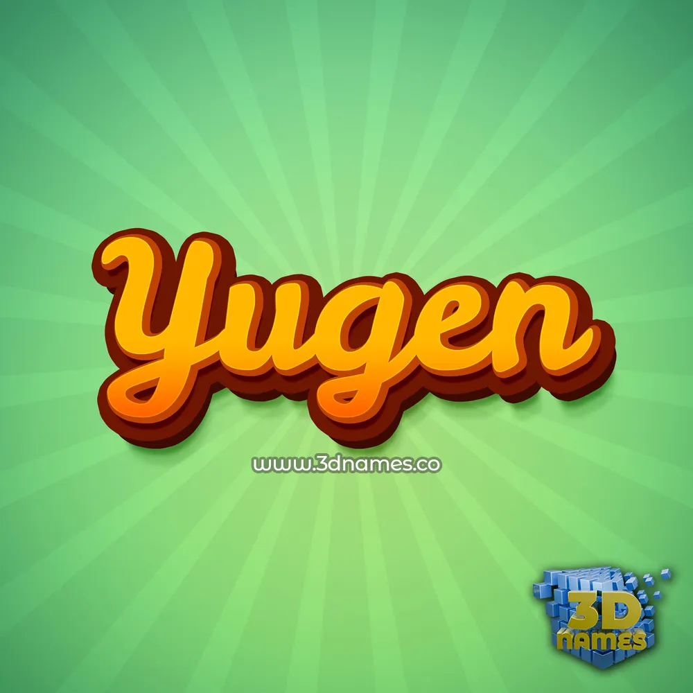 yugen in Green Rays style - 3D name wallpaper